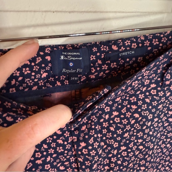 Ben Sherman Blue Micro Floral Print Regular Fit Chino Shorts, Men’s Size 34W - Picture 6 of 9